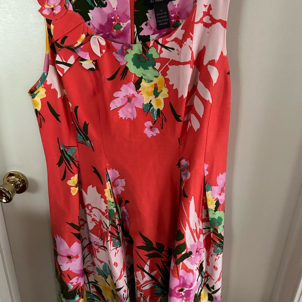 Robbie Bee coral & pink tropical dress - Picture 5 of 6